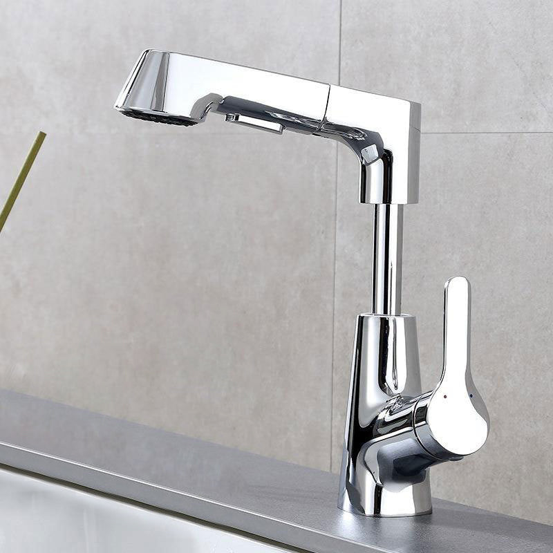 BowLift | 1-Handle Brushed Nickel Widespread Faucet Single Hole Bathroom Vessel Faucet with Brass