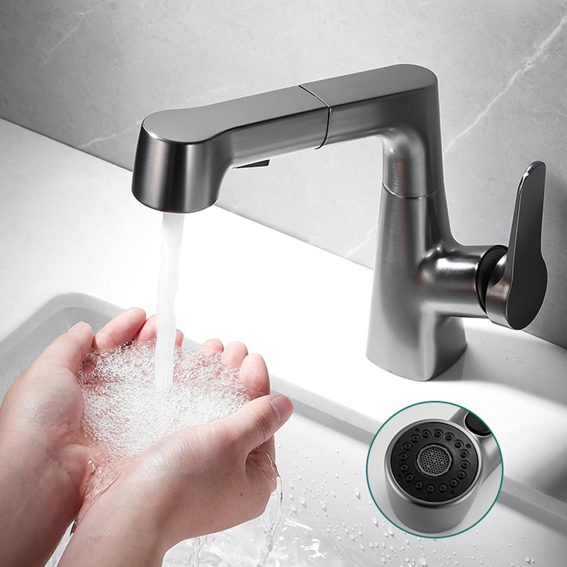 BowLift | 1-Handle Brushed Nickel Widespread Faucet Single Hole Bathroom Vessel Faucet with Brass