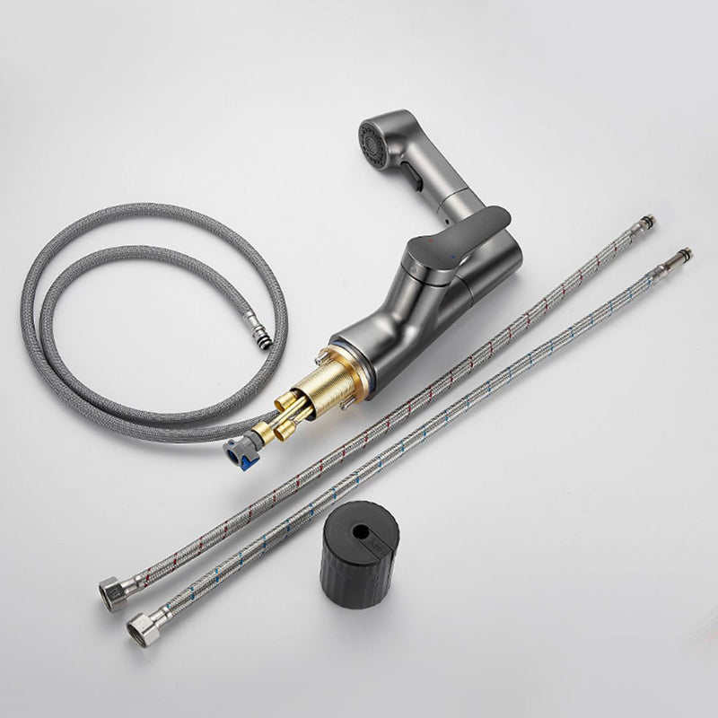 BowLift | 1-Handle Brushed Nickel Widespread Faucet Single Hole Bathroom Vessel Faucet with Brass