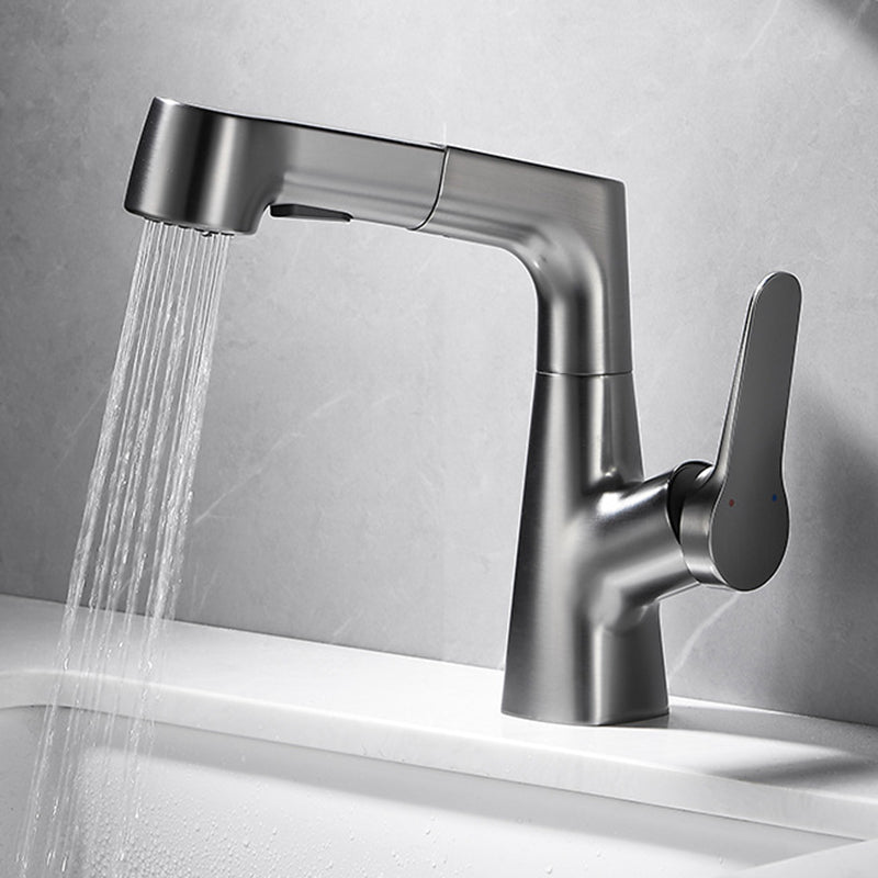 BowLift | 1-Handle Brushed Nickel Widespread Faucet Single Hole Bathroom Vessel Faucet with Brass