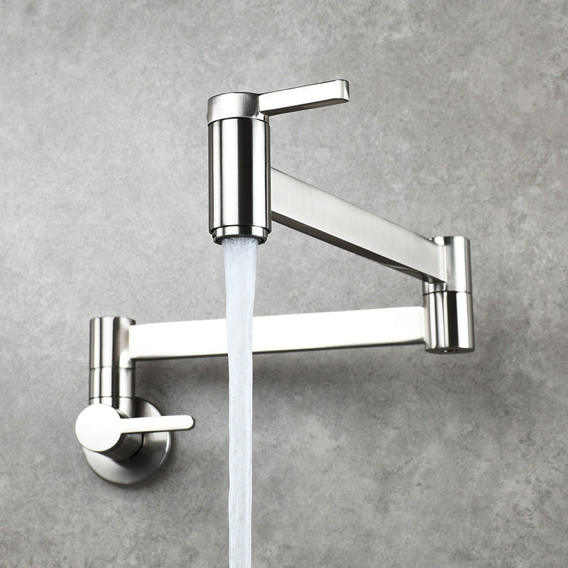 BowLift | 1-handle brushed nickel widespread faucet 1 hole wall-mounted bathroom faucet with brass