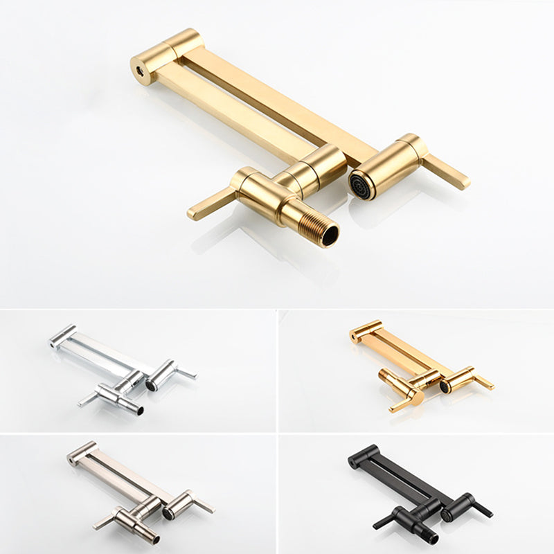 BowLift | 1-handle brushed nickel widespread faucet 1 hole wall-mounted bathroom faucet with brass