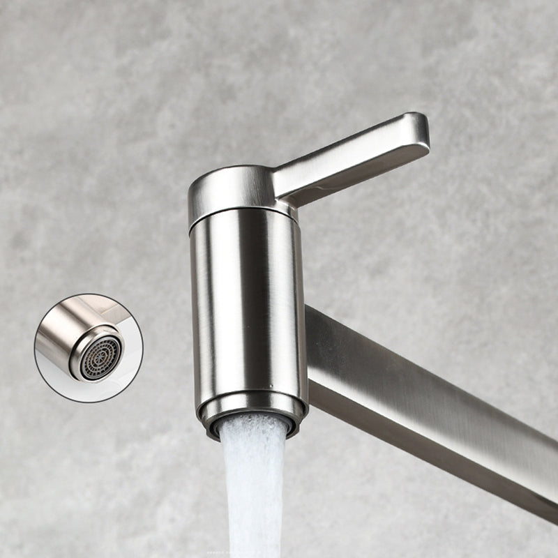 BowLift | 1-handle brushed nickel widespread faucet 1 hole wall-mounted bathroom faucet with brass