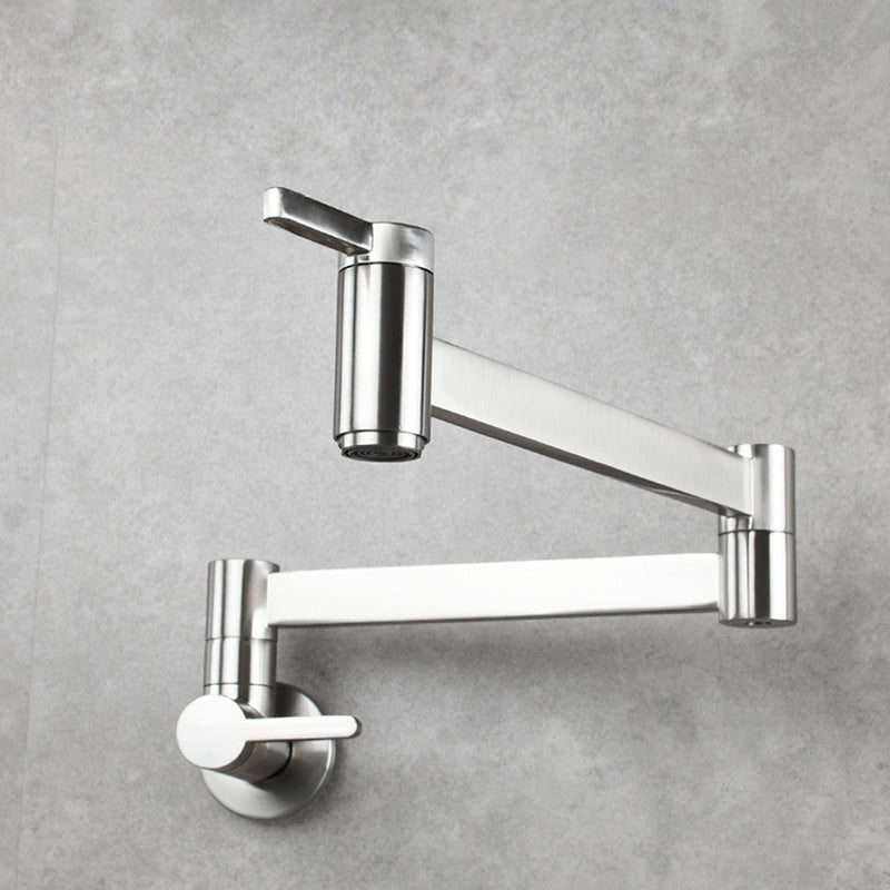 BowLift | 1-handle brushed nickel widespread faucet 1 hole wall-mounted bathroom faucet with brass