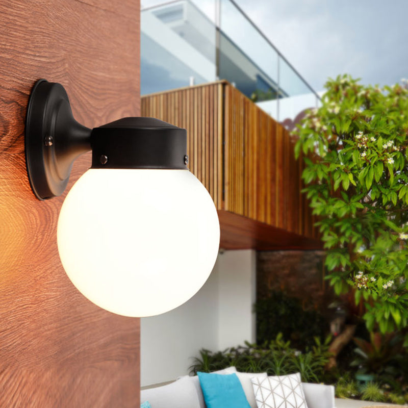 BowLift | Globe Wall Lamp Vintage 1 Light Mini Wall Fixture with White/Clear Glass Shade for Bathroom