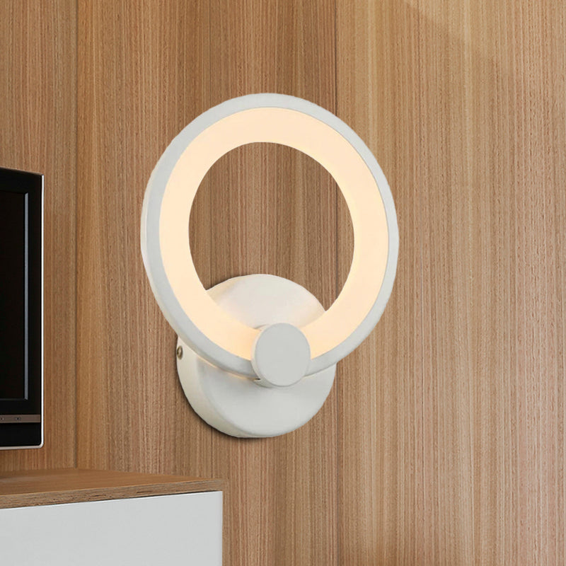 BowLift | White Hoop Wall Spotlight Lighting Simple LED Acrylic Wall-Mounted Lamp Light for Corner