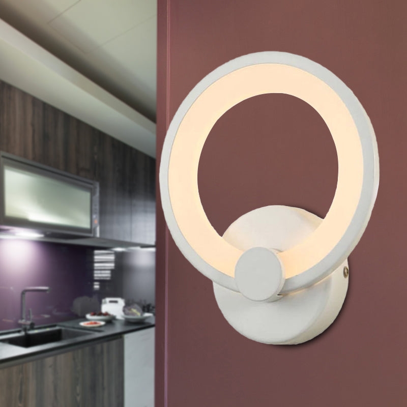 BowLift | White Hoop Wall Spotlight Lighting Simple LED Acrylic Wall-Mounted Lamp Light for Corner