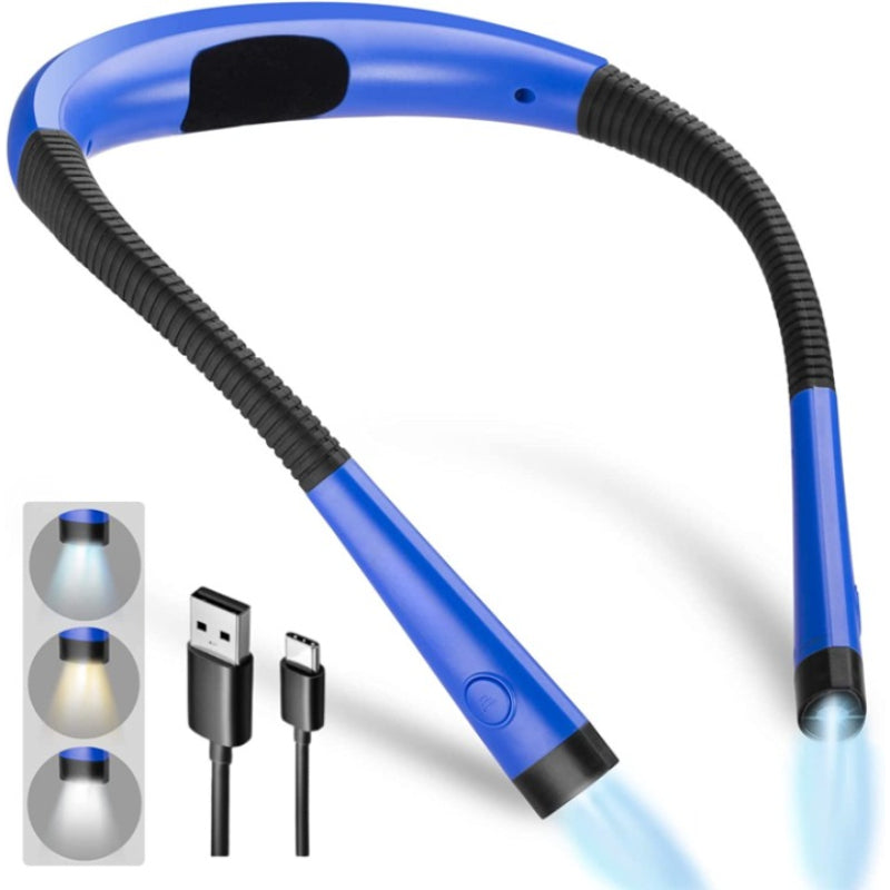 BowLift | LED Neck Reading Lamp, Book Light for Reading in Bed, 3 Colors, 6 Brightness Levels, Flexible Arm, Rechargeable, Durable, Perfect for Reading, Knitting, Camping, Repairing