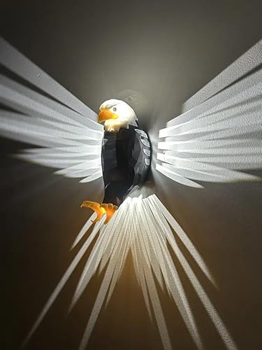 BowLift | 3D Eagle Wall Light | Patriotic LED Lamp | PETG Material | Warm White Illumination