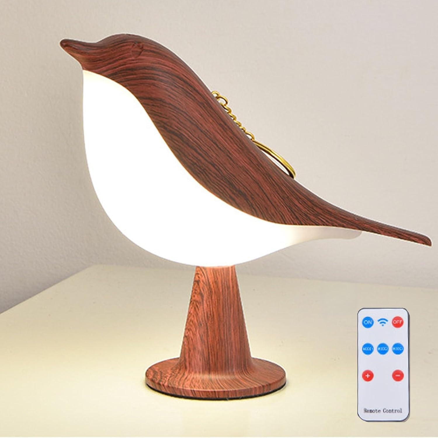 BowLift | Modern Wood LED Table Lamp Bird Design