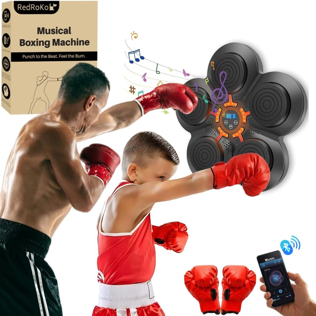 BowLift | RhythmBox Wall Trainer – Smart Bluetooth Boxing Machine with Music & LED Reaction