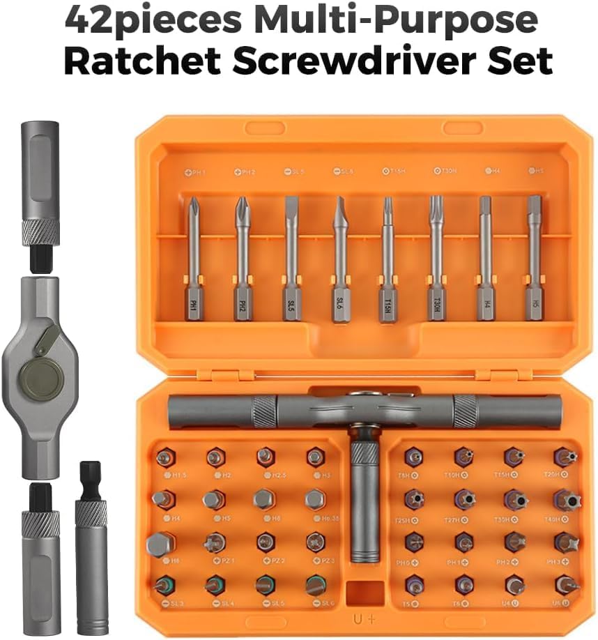BowLift | 42-in-1 Magnetic Screwdriver Set – Precision Repair Tool Kit with Bits & Handle – Fixaro