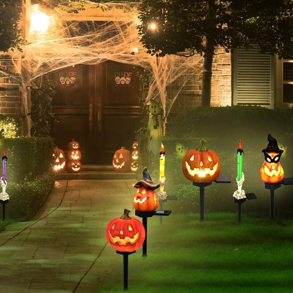 BowLift | Halloween Solar Lights – Decorative LED Garden Lights with Pumpkin and Witch Designs
