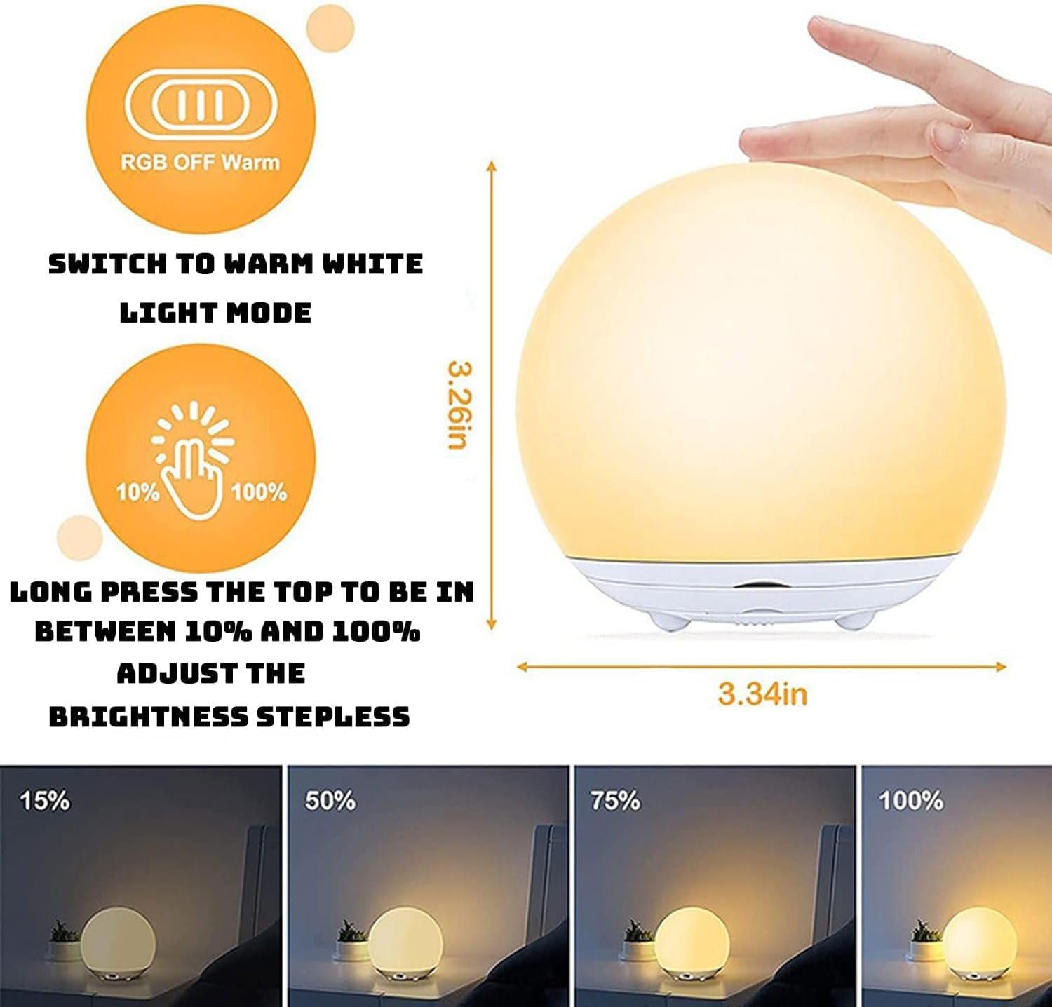 BowLift | Breastfeeding Night Light | Soft BPA-Free Silicone Touch Lamp with Eye-Friendly Stepless Dimmer