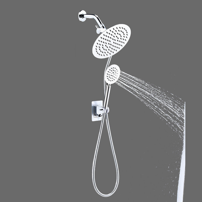 BowLift | Home Round Dual Shower Heads Modern Style Wall Mounted Metal Dual Shower