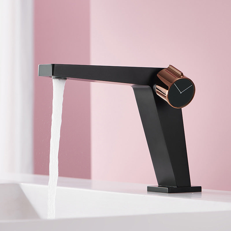 BowLift | Modern Bathroom Sink Faucet Brass Knob Handle Low Arc Basin Faucet