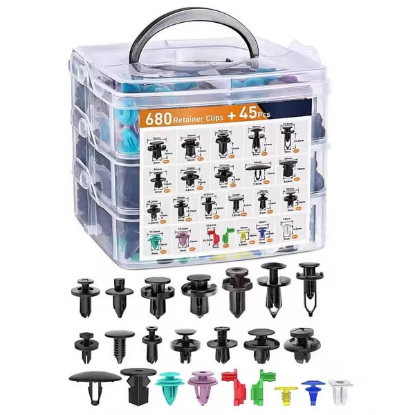 BowLift | Car Retainer Clip Set | 725 PCS + Removal Tool | Universal Nylon Fasteners Kit