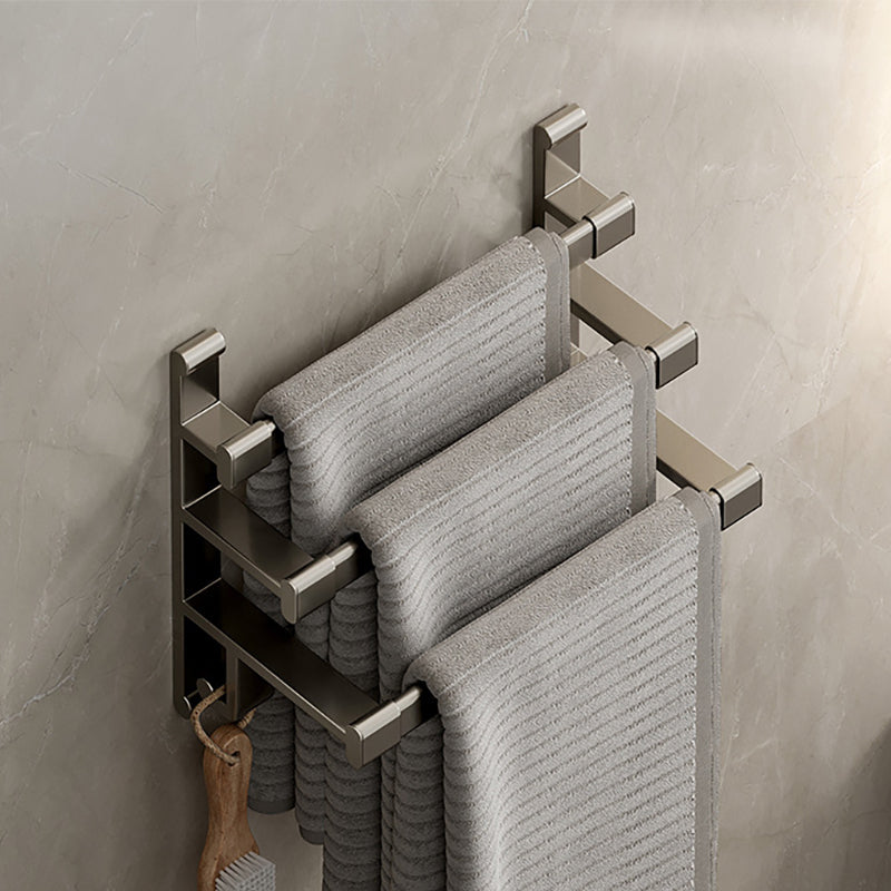 BowLift | Gray Bathroom Accessory Set Contemporary Style Aluminum Towel Bar