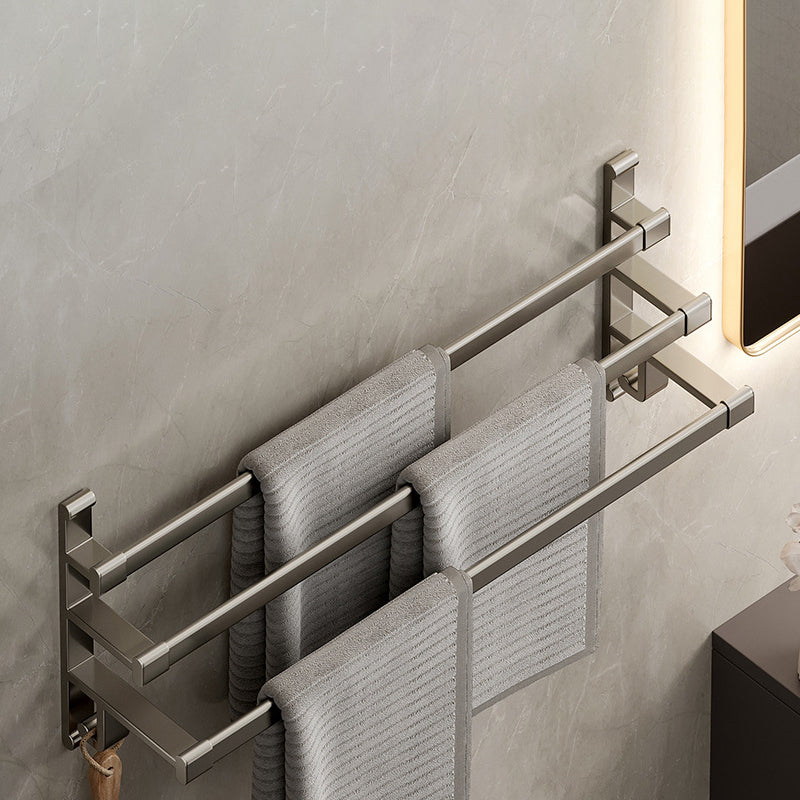 BowLift | Gray Bathroom Accessory Set Contemporary Style Aluminum Towel Bar