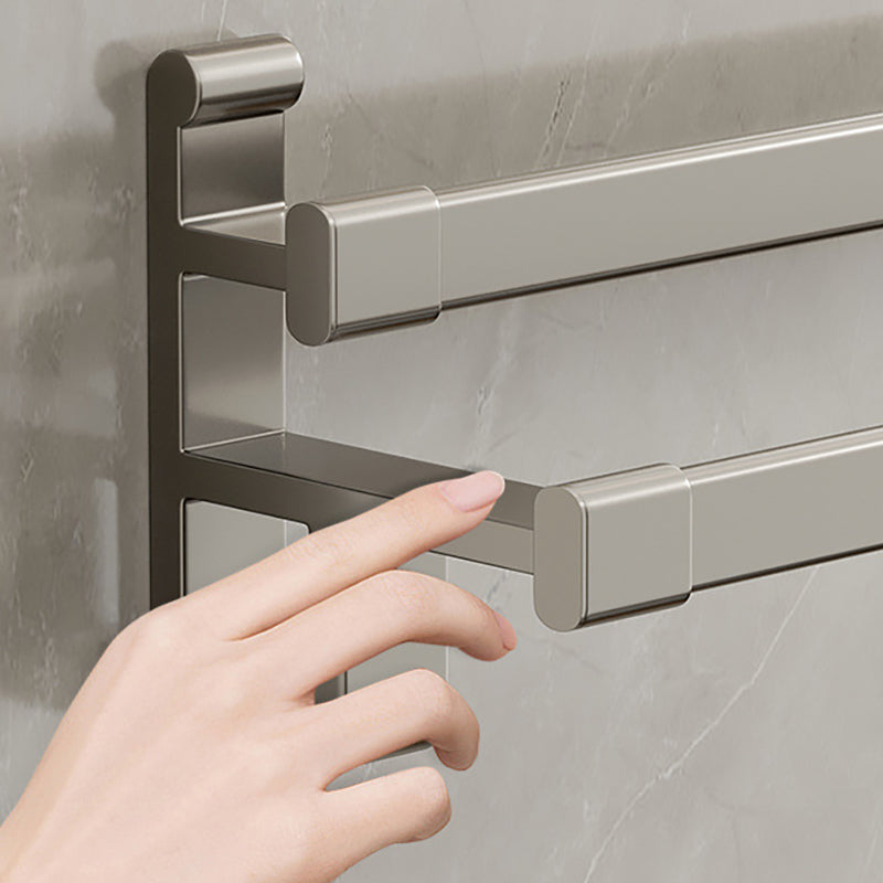 BowLift | Gray Bathroom Accessory Set Contemporary Style Aluminum Towel Bar