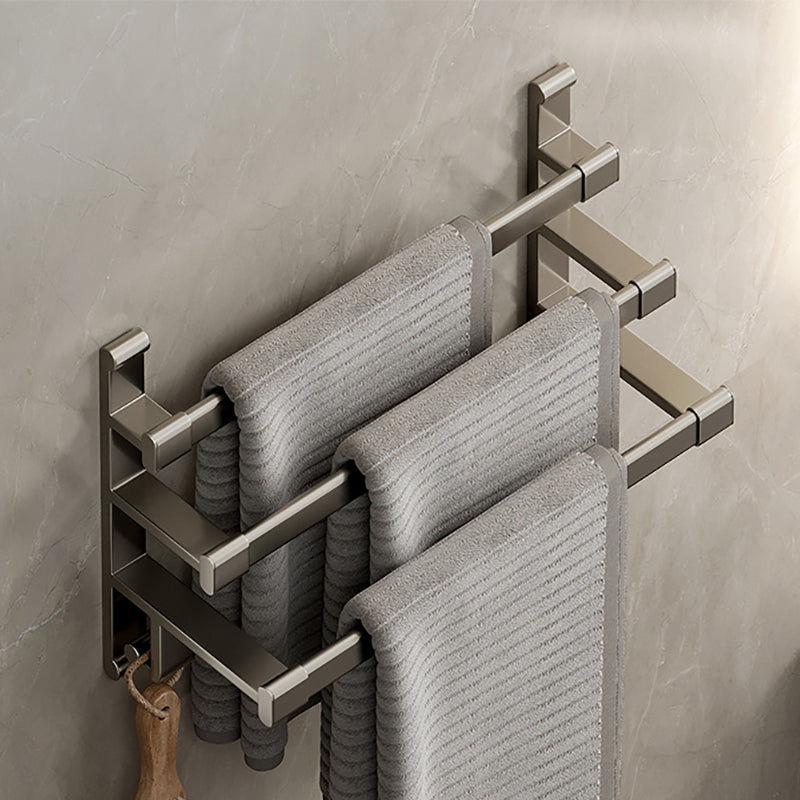 BowLift | Gray Bathroom Accessory Set Contemporary Style Aluminum Towel Bar