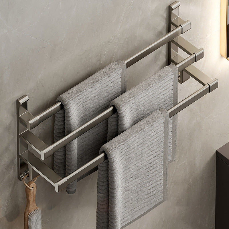 BowLift | Gray Bathroom Accessory Set Contemporary Style Aluminum Towel Bar