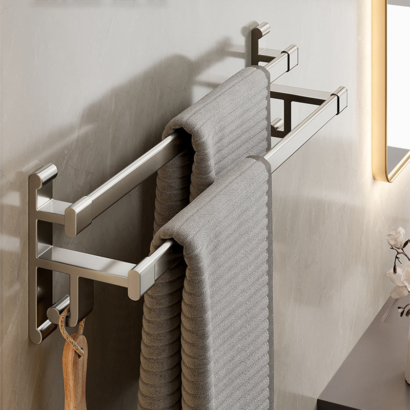 BowLift | Gray Bathroom Accessory Set Contemporary Style Aluminum Towel Bar