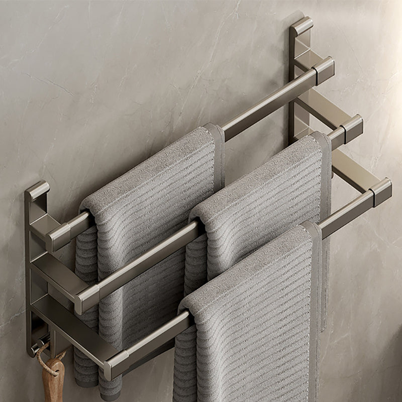 BowLift | Gray Bathroom Accessory Set Contemporary Style Aluminum Towel Bar