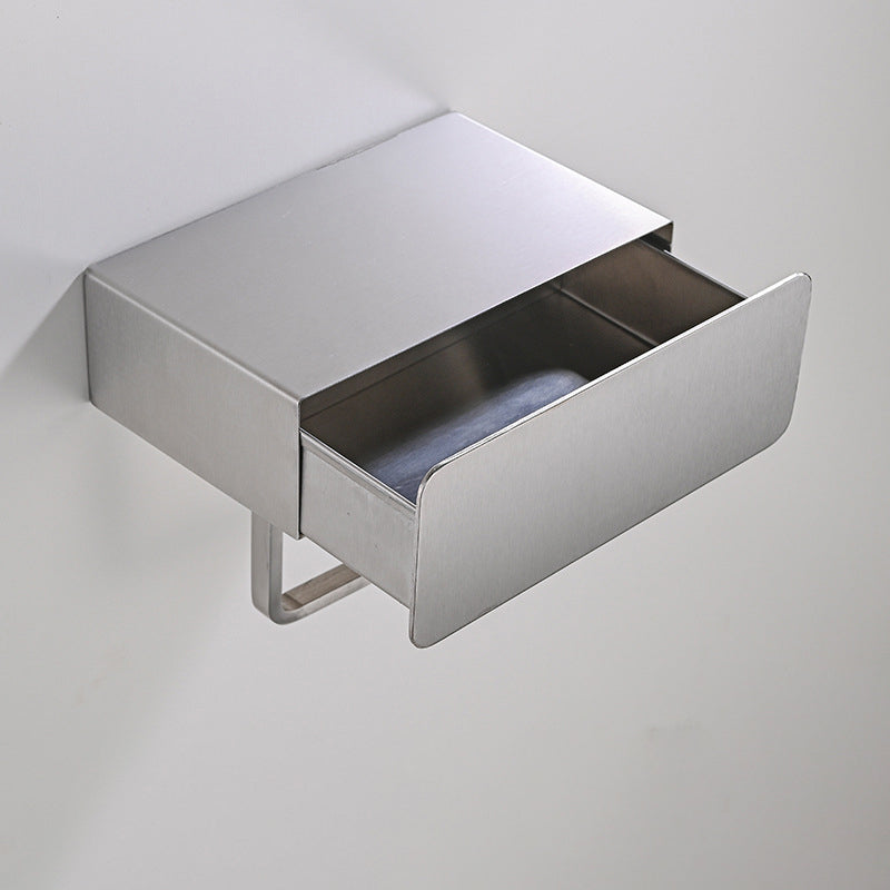 BowLift | 2-piece Stainless Steel Classic Bathroom Accessory Set Black & Chrome Paper Holder