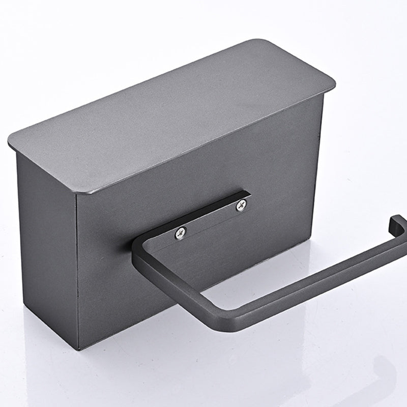 BowLift | 2-piece Stainless Steel Classic Bathroom Accessory Set Black & Chrome Paper Holder