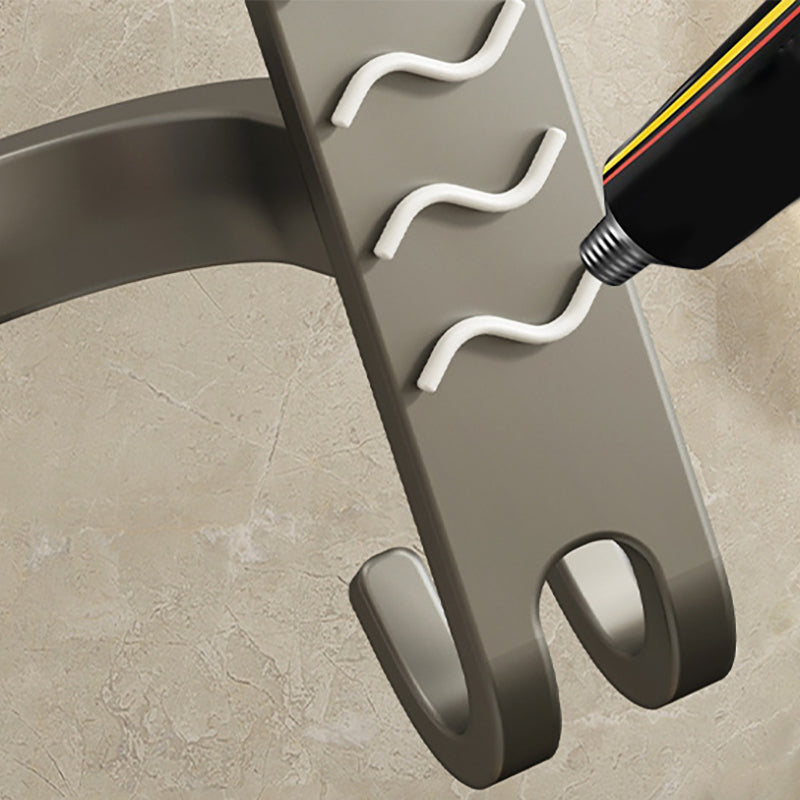 BowLift | 2-piece modern bathroom accessory set made of aluminum matte gray towel bar