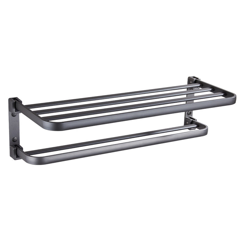 BowLift | Modern Bathroom Accessory Set Matte Black/Grey Bathroom Shelf/Towel Holder & Paper Holder