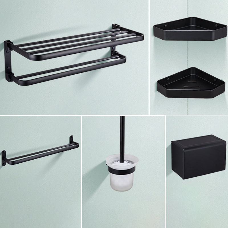 BowLift | Modern Bathroom Accessory Set Matte Black/Grey Bathroom Shelf/Towel Holder & Paper Holder