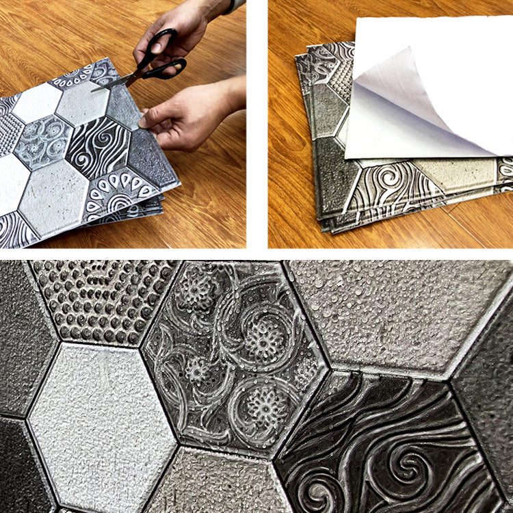 BowLift | Hexagonal Tile - Peel & Stick Plastic Stain Resistant Peel and Stick Mosaic Tile 5-Pack