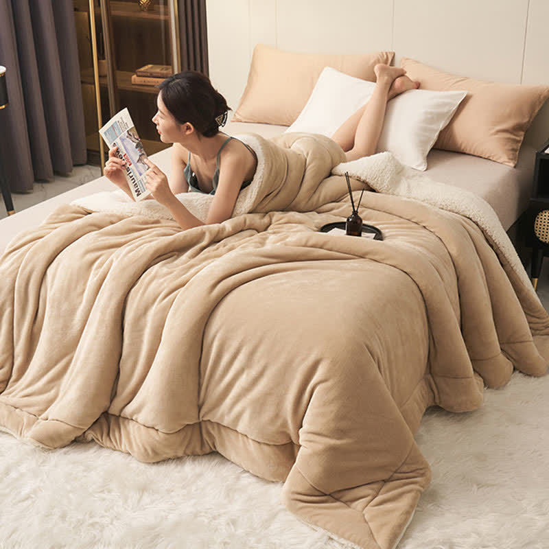 BowLift | Solid thick double-sided velvet cube blanket