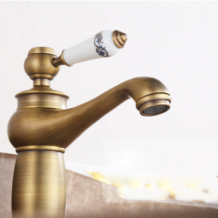 BowLift | Low arch country vessel faucet single lever brass faucet for bathroom