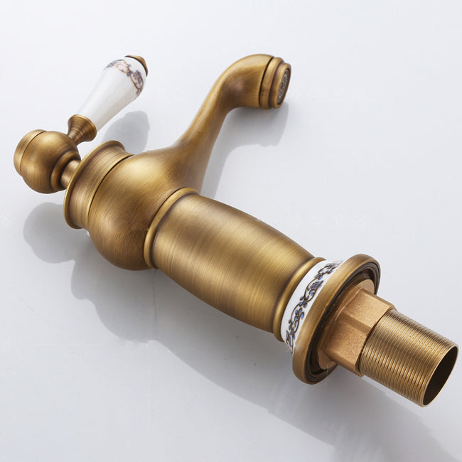BowLift | Low arch country vessel faucet single lever brass faucet for bathroom
