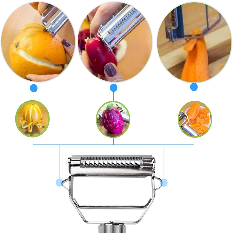 BowLift | Ultra-sharp stainless steel multifunctional vegetable peeler & julienne cutter