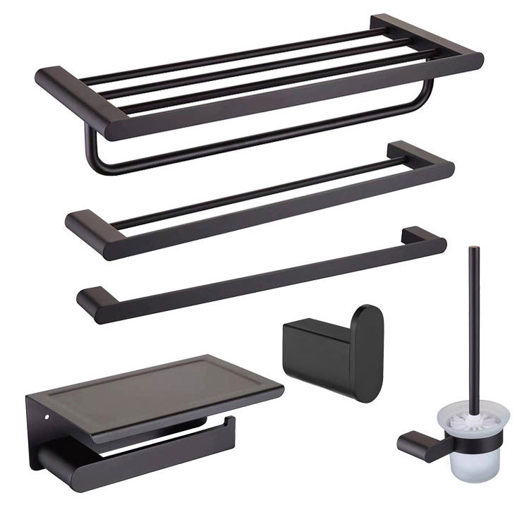 BowLift | 5-piece modern bathroom accessory set made of stainless steel with towel bar/robe hooks/paper holder