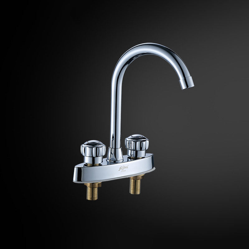 BowLift | Three-Hole Centerset Bathroom Sink Faucet Contemporary Brass Faucet