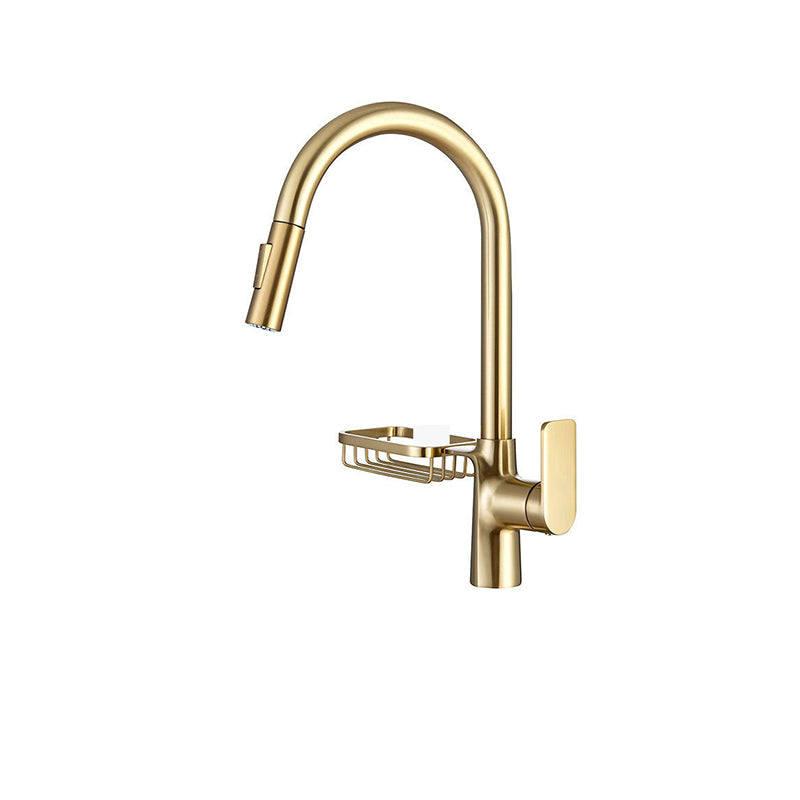 BowLift | Goose Neck Kitchen Sink Faucet Three-Way Flow with Pull-Down Spray Head