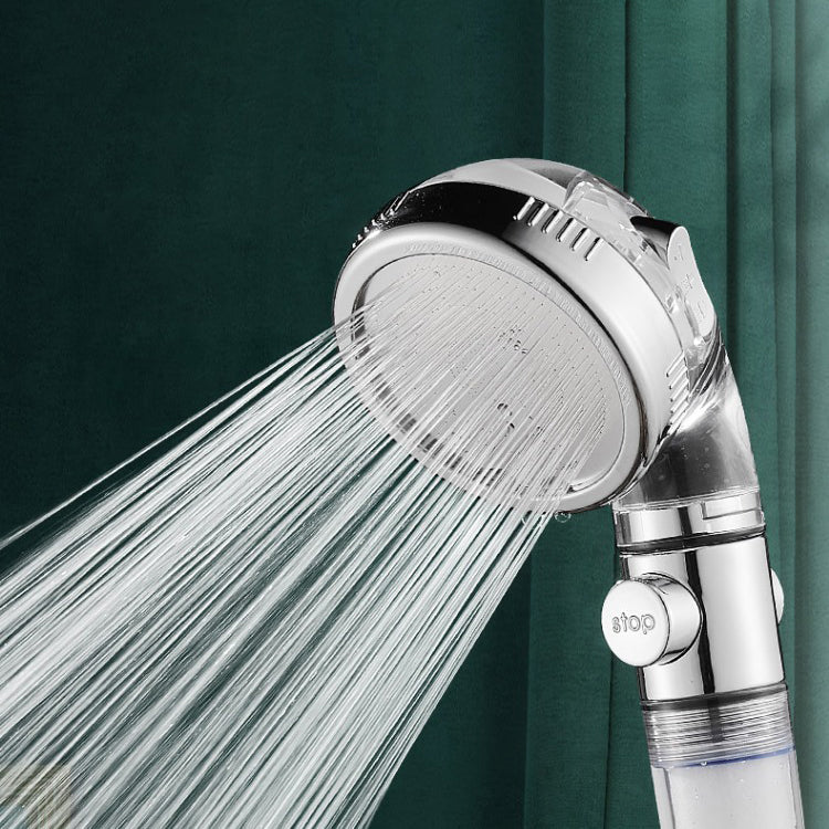 BowLift | Modern Handheld Shower Head Round Filter Ball Spray Head in Silver