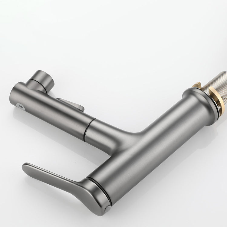 BowLift | Extendable Bathroom Faucet Brass Modern Faucet with Water Hose