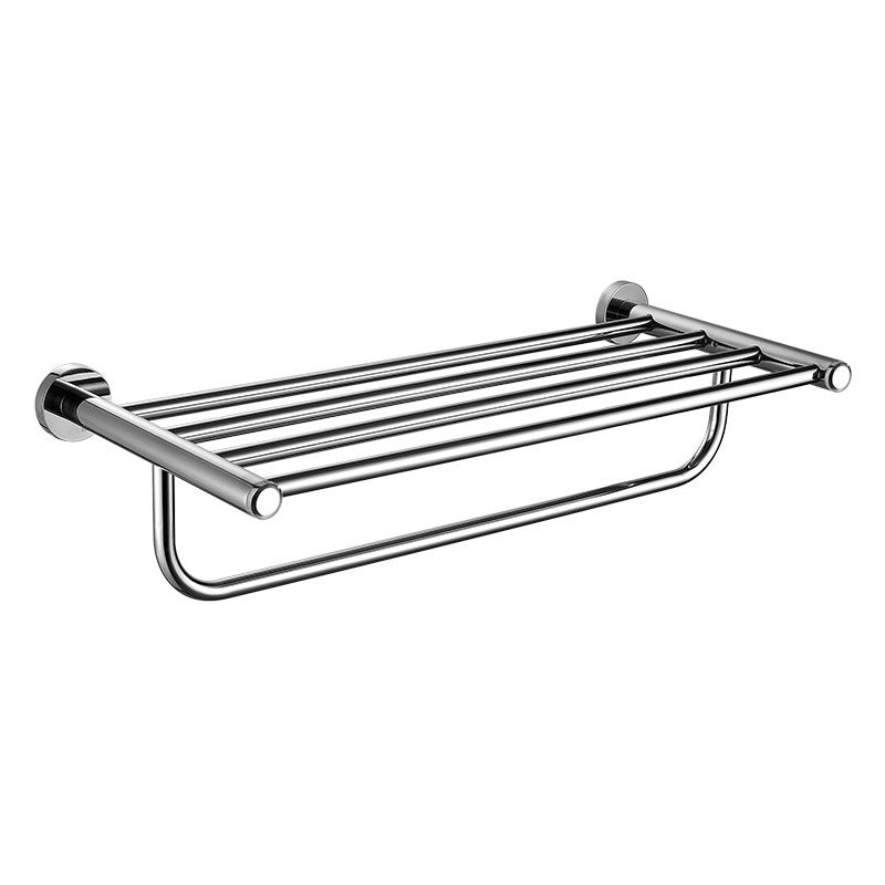 BowLift | Polished Chrome 5-piece modern bathroom accessory set with bathroom shelf