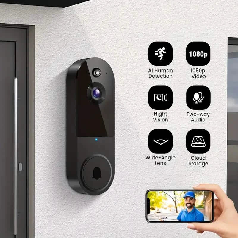 BowLift | 1080P HD Smart Doorbell Camera with AI Detection & Night Vision