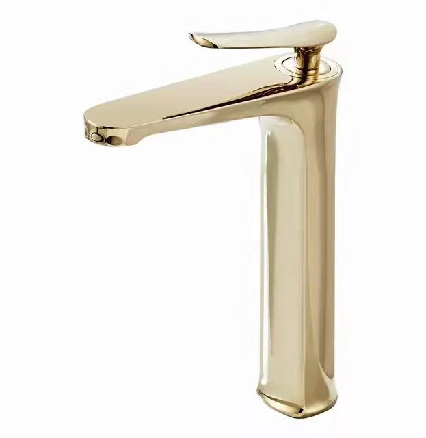 BowLift | 1 Handle Solid Copper Bathroom Sink Faucet Nordic Modern Vanity Faucet with Drain