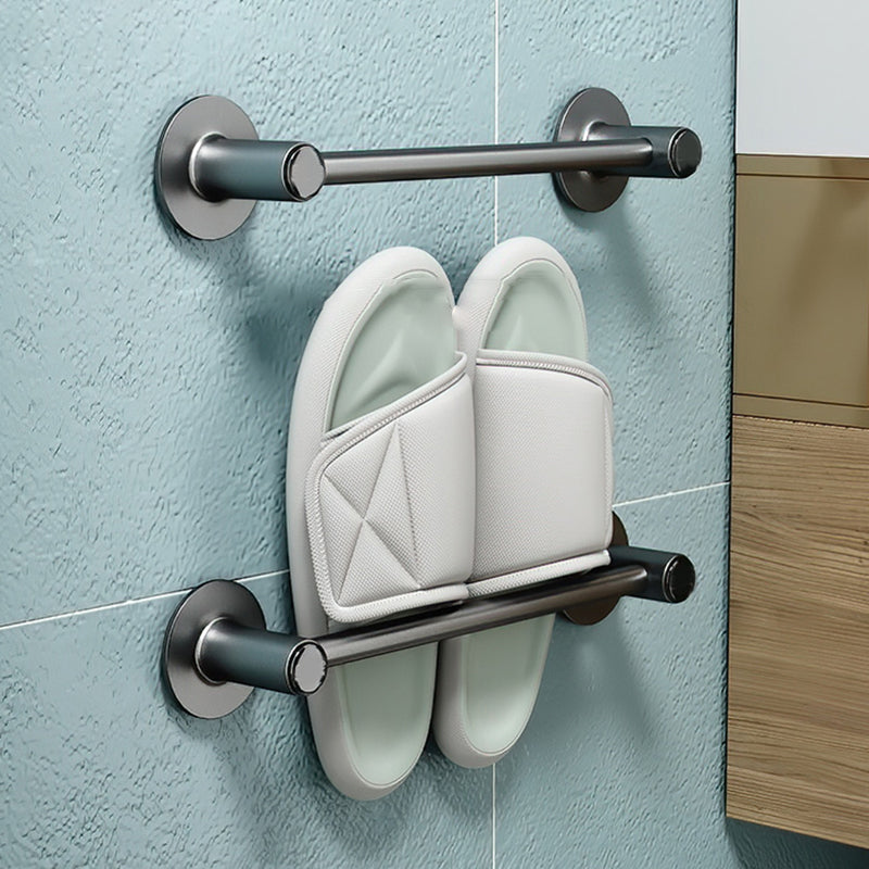 BowLift | 2-piece modern bathroom accessory set metal slipper rack/towel bar