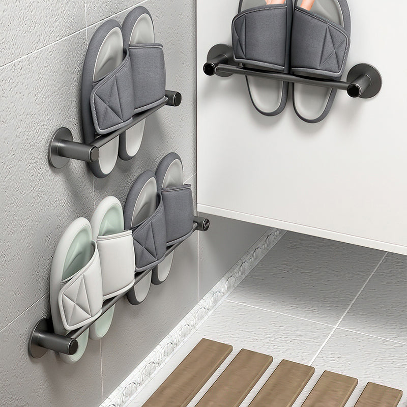 BowLift | 2-piece modern bathroom accessory set metal slipper rack/towel bar