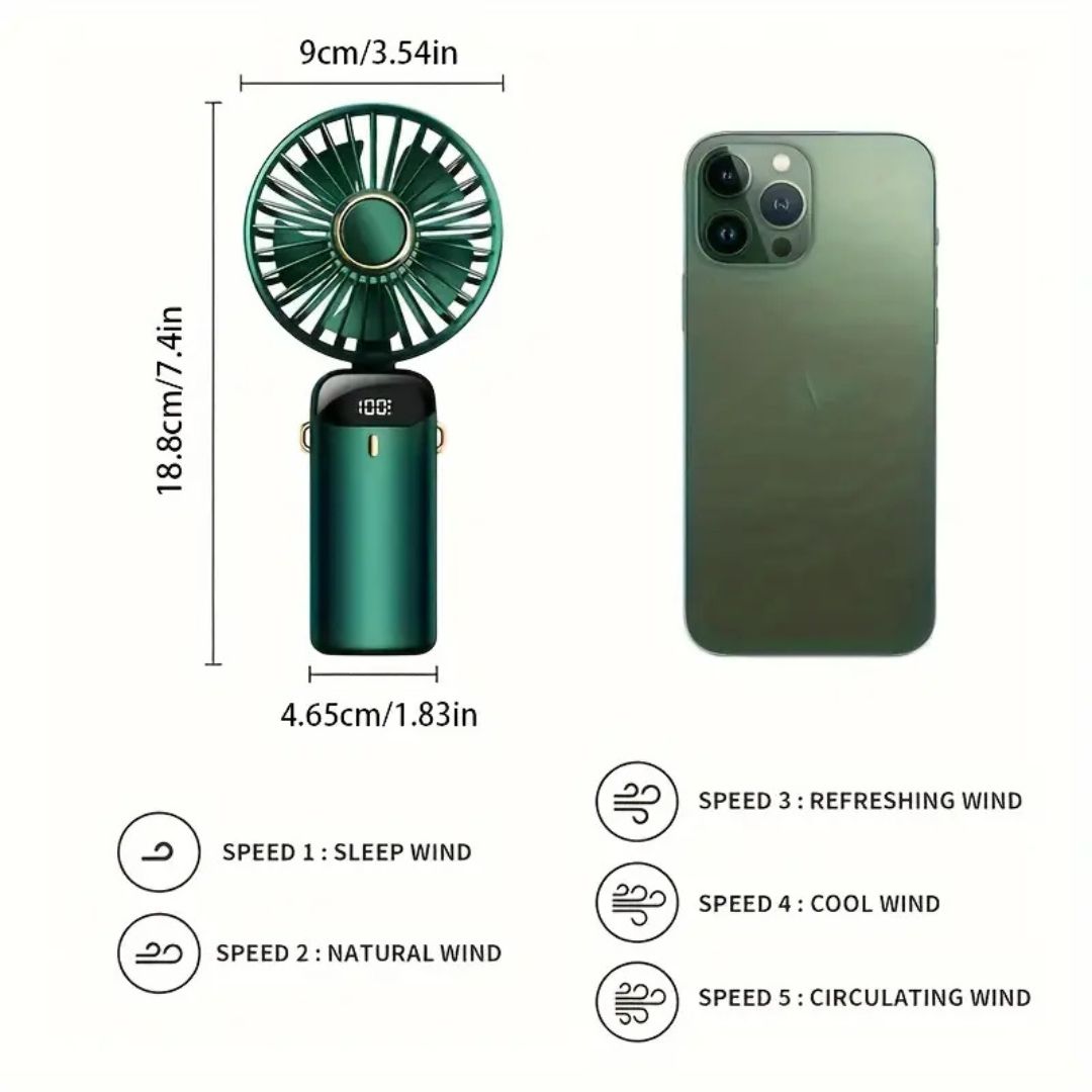 Breezia – Foldable Digital Handheld Fan