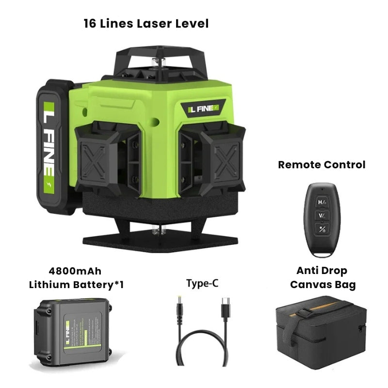 BowLift | 16-Line Professional 4D Laser Level – Precise Measurements and Accurate Alignment